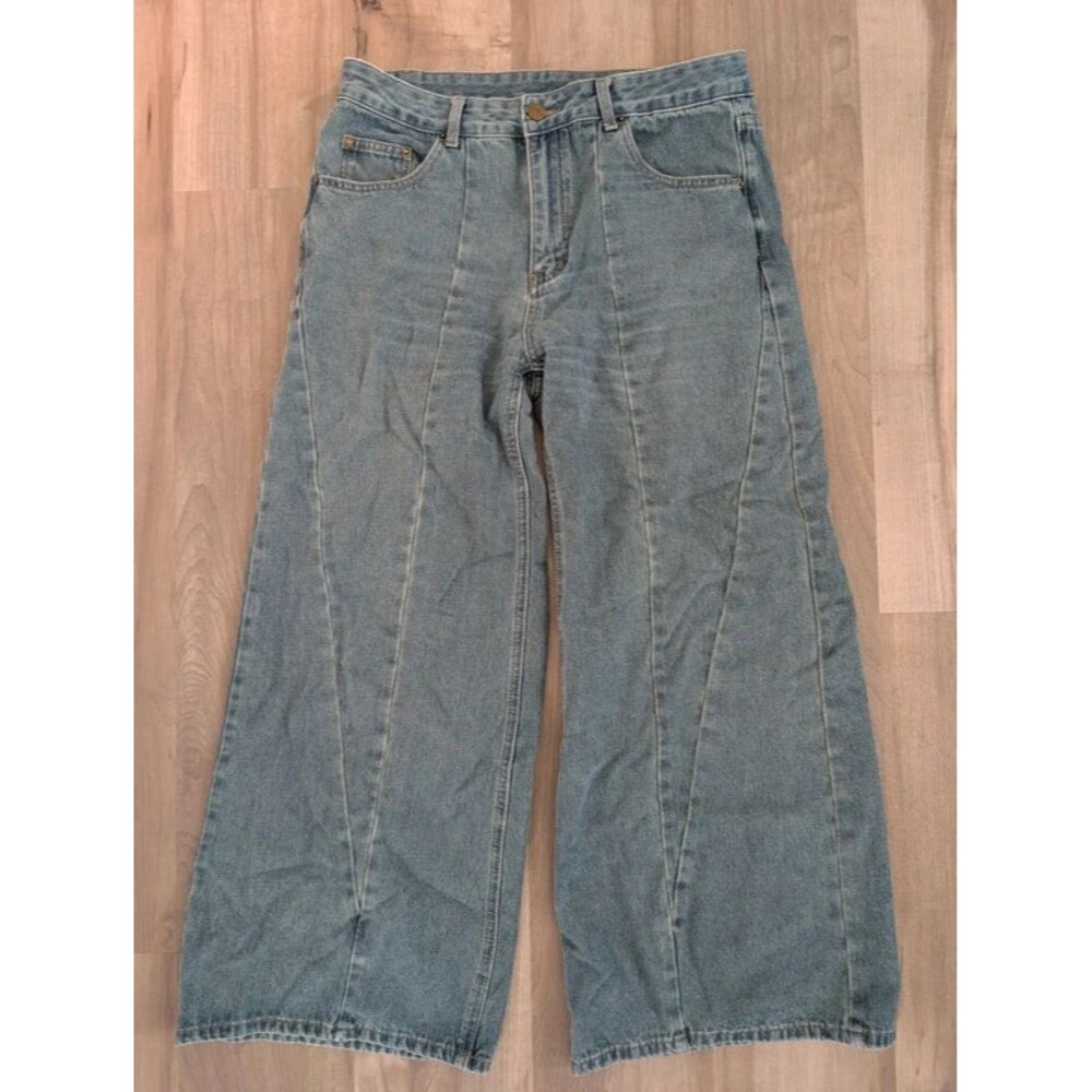 Cider Seamed Wide Leg Baggy Jeans, Large (D4)